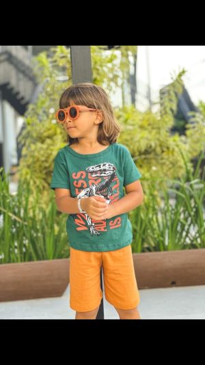 Conjunto masculino de manga shorts moletinho